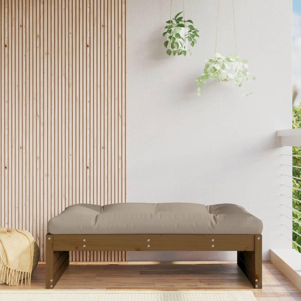 Udendørs fodskammel 120x80 cm massivt fyrretræ honningbrun