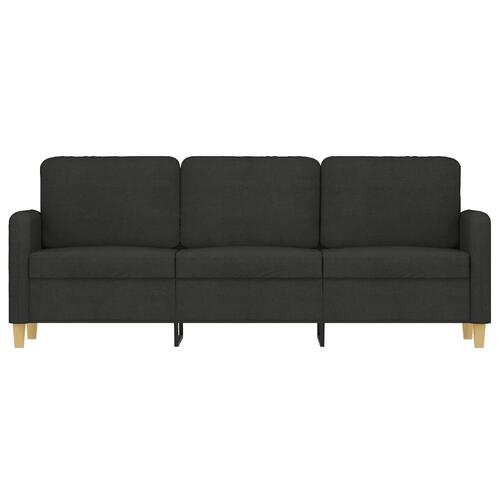 3-personers sofa 180 cm stof sort