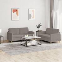 2 personers sofa med hynder stof gråbrun