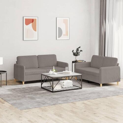 2 personers sofa med hynder stof gråbrun