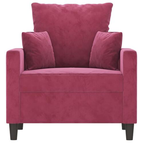 Lænestol 60 cm velour vinrød