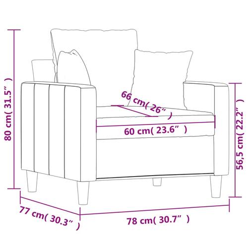 Lænestol 60 cm velour vinrød