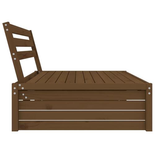 Midtermodul til havesofa 120x80 cm massivt fyrretræ gyldenbrun