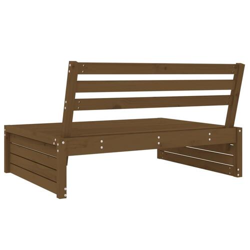 Midtermodul til havesofa 120x80 cm massivt fyrretræ gyldenbrun