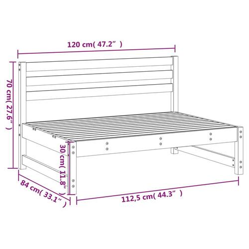 Midtermodul til havesofa 120x80 cm massivt douglasgran