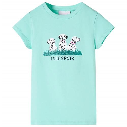 T-shirt til børn str. 140 lys mintgrøn