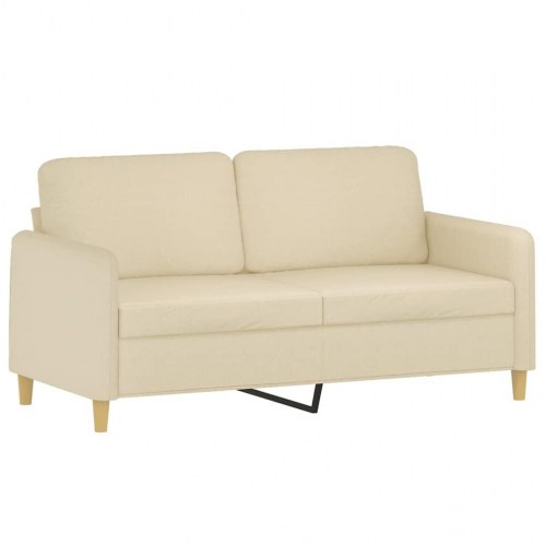 2-personers sofa med pyntepuder 140 cm - stof, cremefarvet