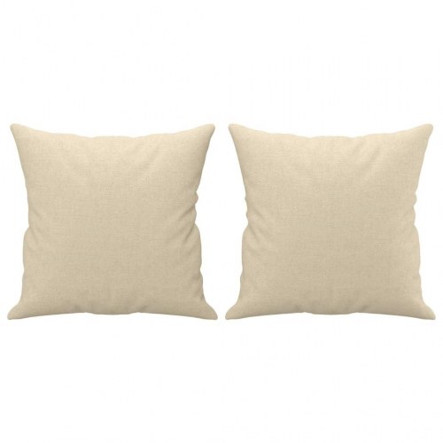 2-personers sofa med pyntepuder 140 cm - stof, cremefarvet
