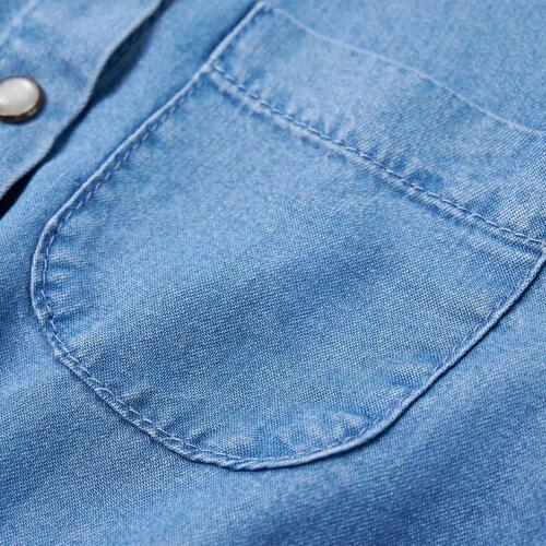 Langærmet kjole til børn str. 104 marineblå og denimblå
