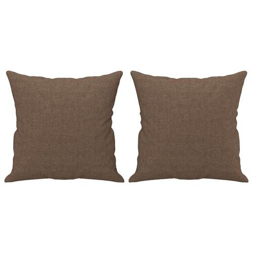 2 personers sofa med puder stof brun