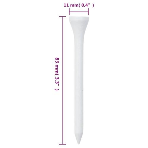Golf-tees 1000 stk. 83 mm bambus hvid
