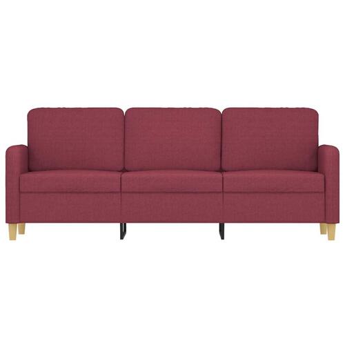 3-personers sofa 180 cm stof vinrød