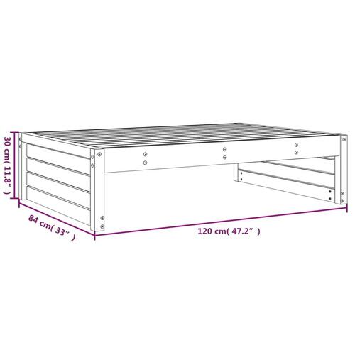 Udendørs fodskammel 120x80 cm massivt fyrretræ