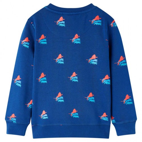 Sweatshirt til børn str. 104 - mørkeblå med løveprint