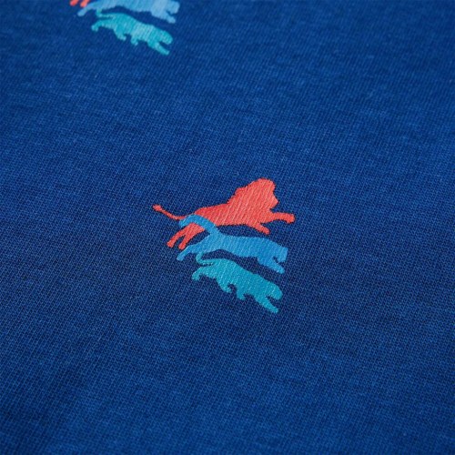 Sweatshirt til børn str. 104 - mørkeblå med løveprint