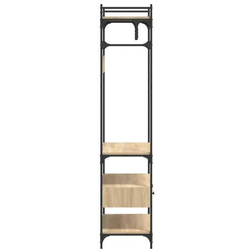 Klædeskab med skuffer 89x39x184,5 cm konstrueret træ sonoma-eg