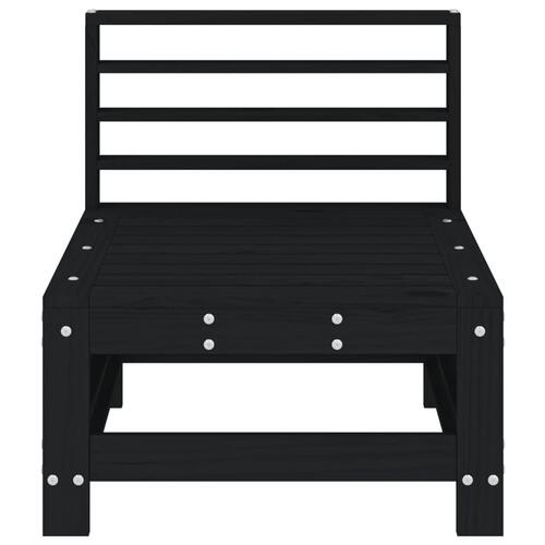 Midtermodul til havesofa massivt fyrretræ sort