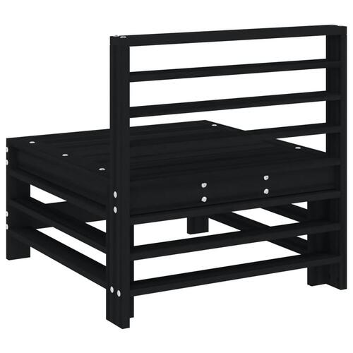 Midtermodul til havesofa massivt fyrretræ sort