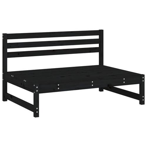 Midtermodul til havesofa 120x80 cm massivt fyrretræ sort