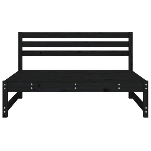 Midtermodul til havesofa 120x80 cm massivt fyrretræ sort