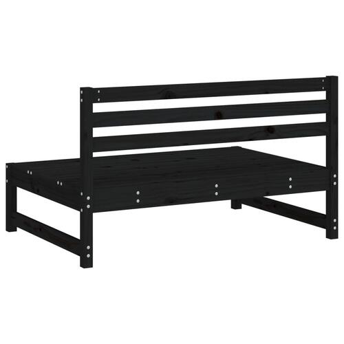 Midtermodul til havesofa 120x80 cm massivt fyrretræ sort