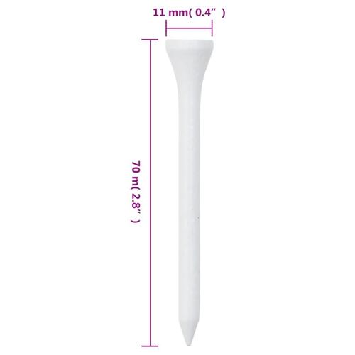 Golf-tees 1000 stk. 70 mm bambus hvid