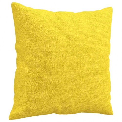 2-personers sofa med pyntepuder - stof, lysegul, sædebredde 120 cm