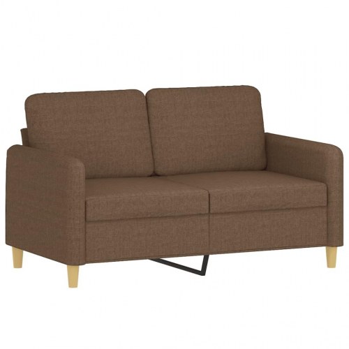 2-personers sofa med pyntepuder - stof, brun, sædebredde 120 cm