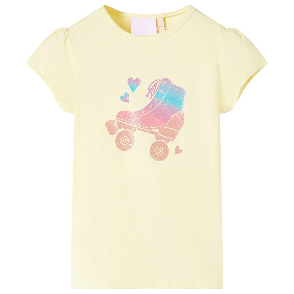 T-shirt til børn str. 92 lysegul billede
