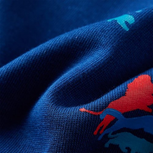 Sweatshirt til børn str. 140 - mørkeblå med løveprint