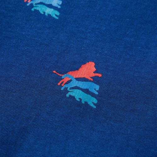 Sweatshirt til børn str. 116 - mørkeblå med løver