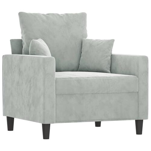 Lænestol 60 cm velour lysegrå