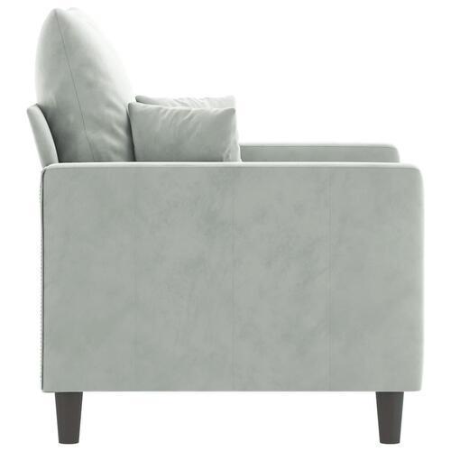 Lænestol 60 cm velour lysegrå
