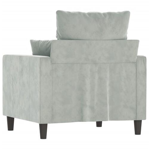 Lænestol 60 cm velour lysegrå