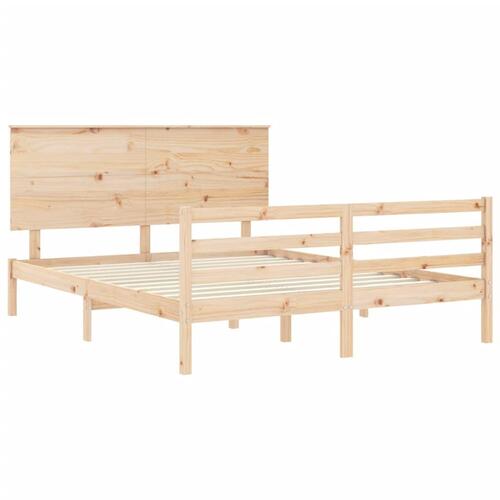 Sengeramme med sengegavl 160x200 cm massivt træ
