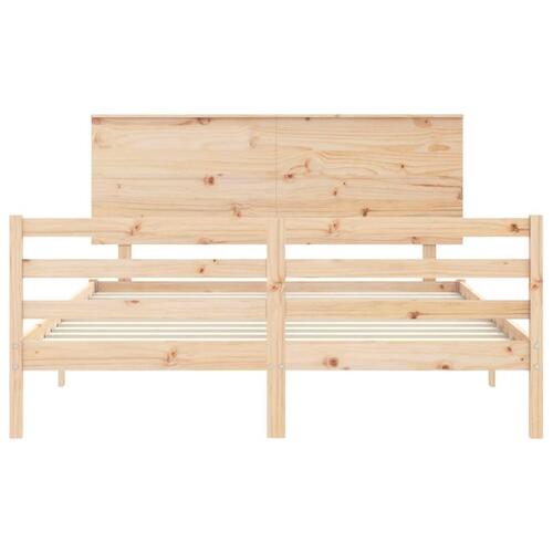 Sengeramme med sengegavl 160x200 cm massivt træ
