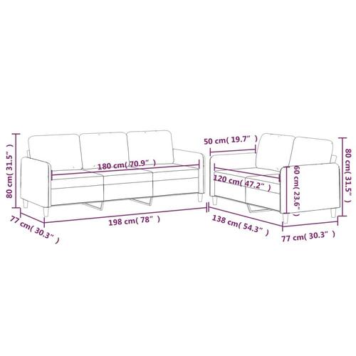 2 personers sofa med hynder stof gråbrun