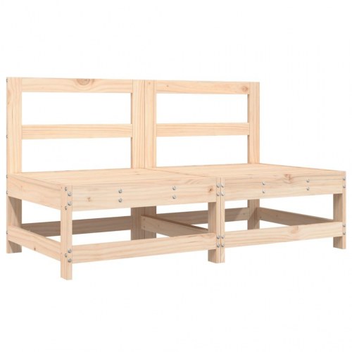 Midtermoduler til havesofa - 2 stk. i massivt fyrretræ, modulsofa til terrasse og have