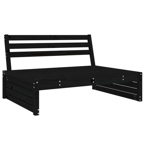 Midtermodul til havesofa 120x80 cm massivt fyrretræ sort