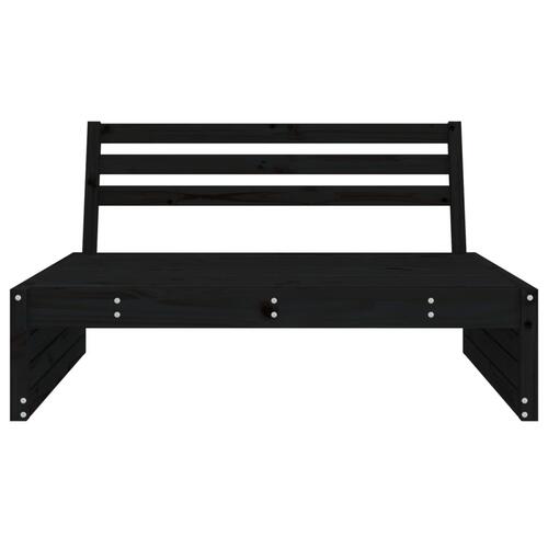 Midtermodul til havesofa 120x80 cm massivt fyrretræ sort