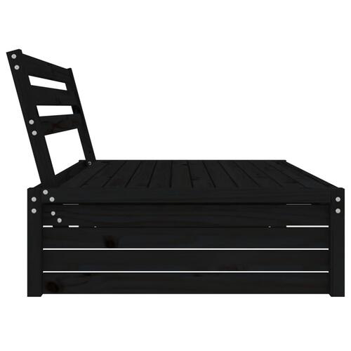 Midtermodul til havesofa 120x80 cm massivt fyrretræ sort