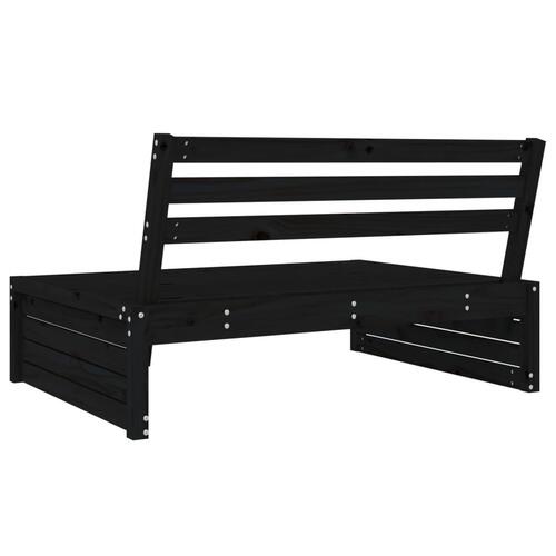 Midtermodul til havesofa 120x80 cm massivt fyrretræ sort