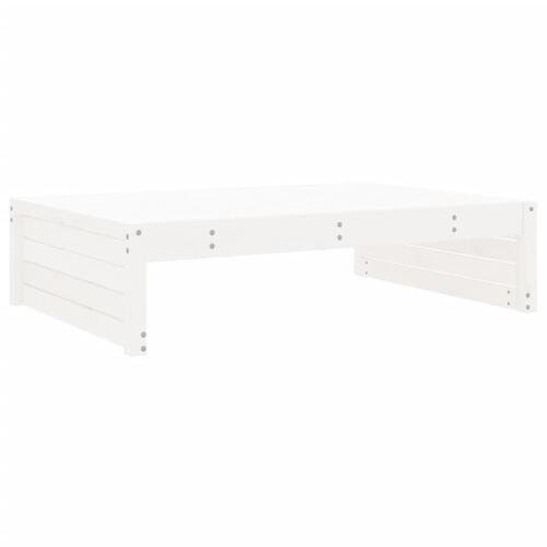 Udendørs fodskammel 120x80 cm massivt fyrretræ hvid