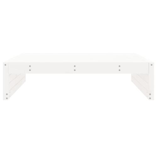 Udendørs fodskammel 120x80 cm massivt fyrretræ hvid