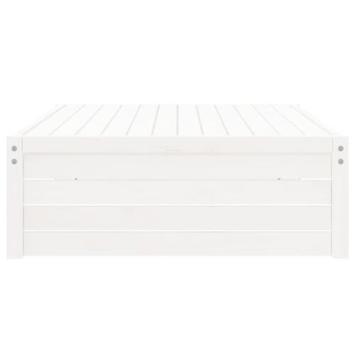 Udendørs fodskammel 120x80 cm massivt fyrretræ hvid