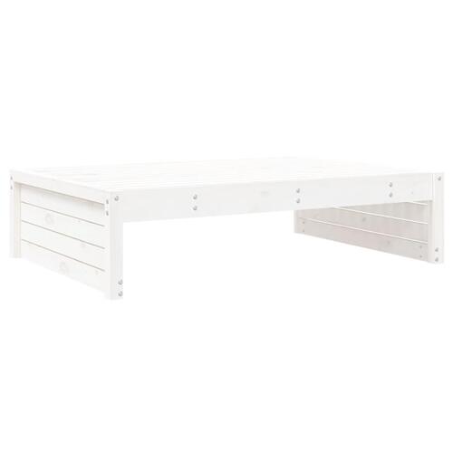 Udendørs fodskammel 120x80 cm massivt fyrretræ hvid