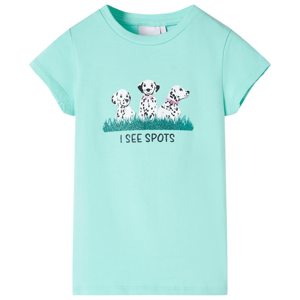 T-shirt til børn str. 128 lys mintgrøn