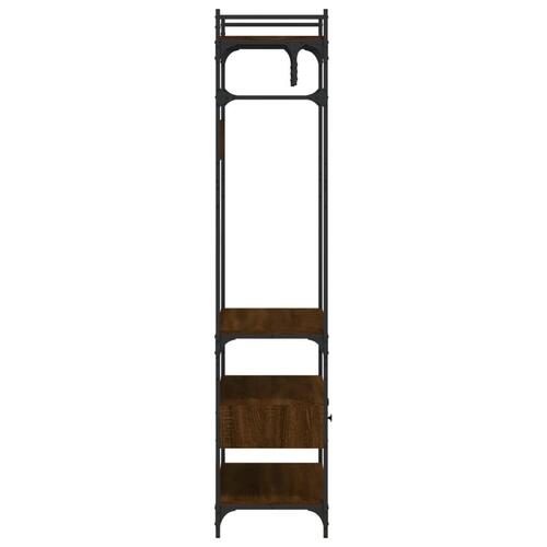 Klædeskab med skuffer 89x39x184,5 cm konstrueret træ brunt eg