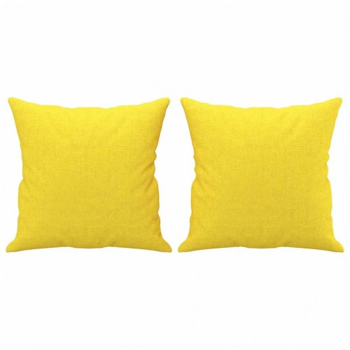 3-personers sofa med pyntepuder - stof, lysegul, 198 cm