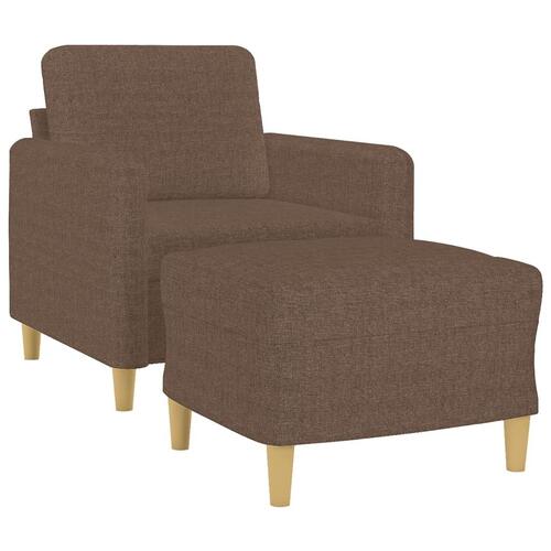 Sofastol med fodskammel 60 cm stof Brun